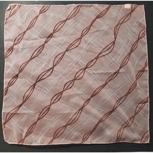 Vintage Fashion Scarf GEOMETRIC WAVY LINES Lightweight 20" SQUARE